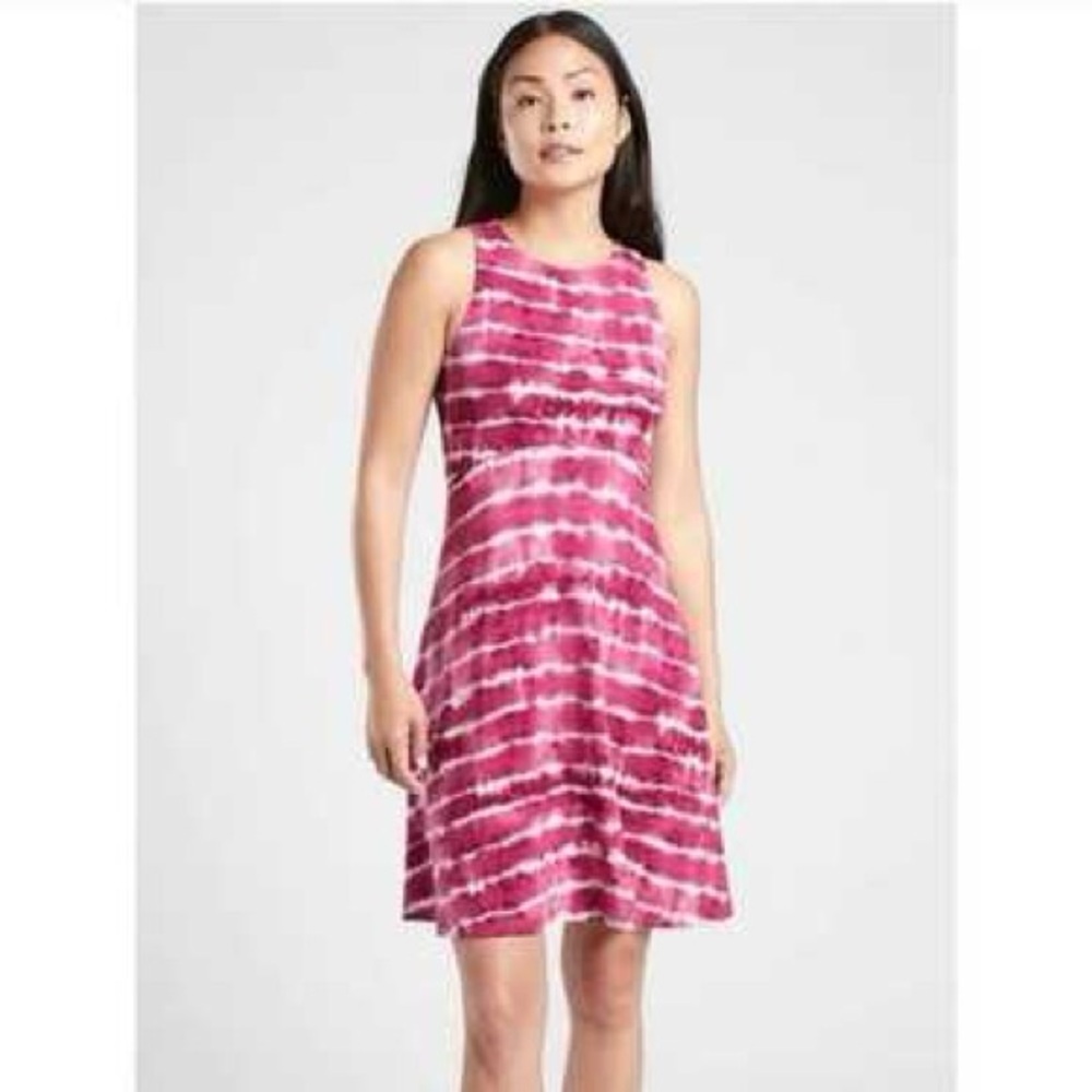 Title: Athleta Pink & White Tie-Dye Mini Dress S NWT